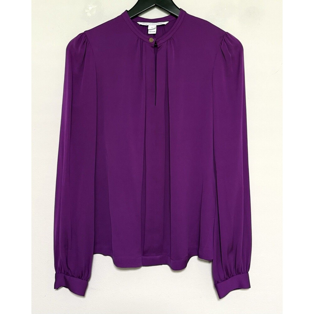 Diane Von Furstenberg Billow Silk Popover Sz 6 Popover Luxury Career Old Money